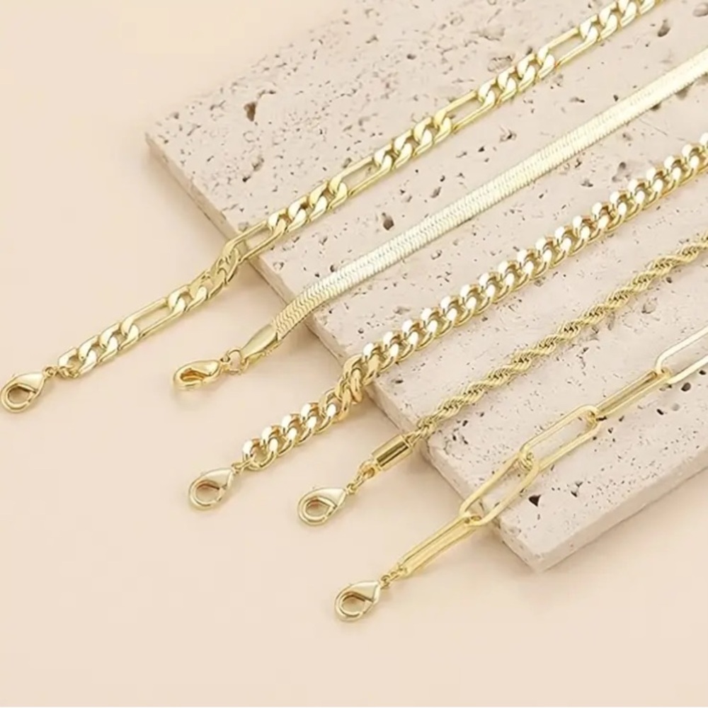 Gold Toned Chain Bracelet Set - Picture 3 of 4